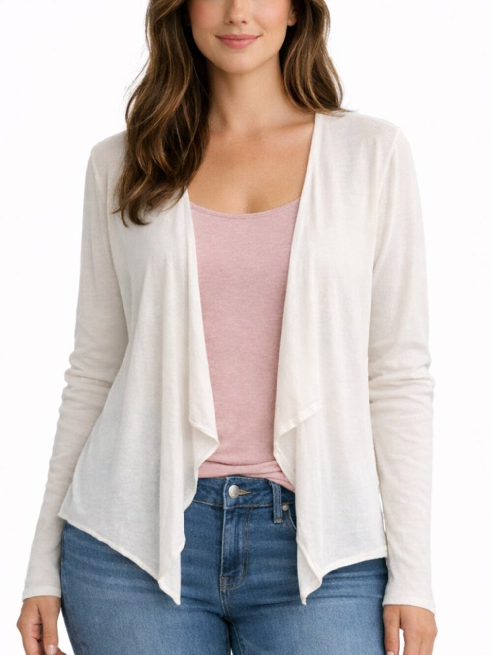 Lilly Pulitzer White Waterfall Cardigan Size L Coastal Preppy Resort Lightweight